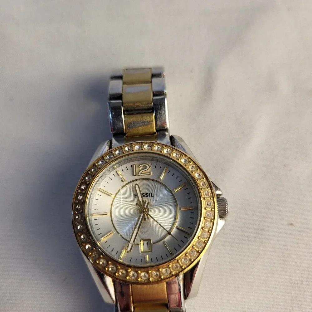Fossil Gold/Silver Tone Women's Watch - Parts Untested